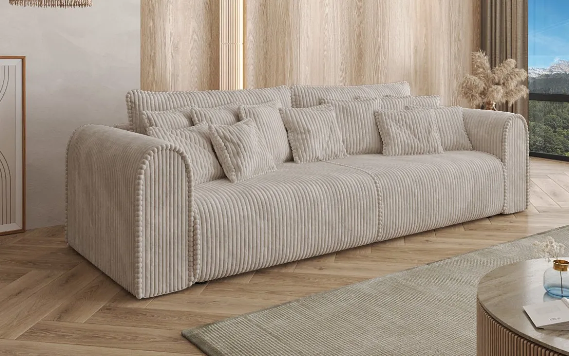 Designer Sofa Big Buddy 3 Sitzer mit Schlaffunktion und Stauraum in Breitcord