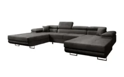 Designer Sofa Calvera U mit Schlaf- und Klappfunktion in Samt