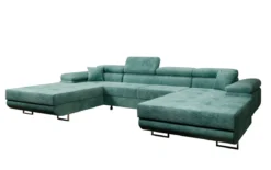 Designer Sofa Calvera U mit Schlaf- und Klappfunktion in Cord