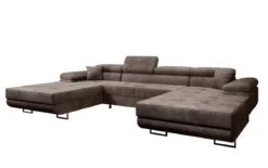 Designer Sofa Calvera U mit Schlaf- und Klappfunktion in Cord