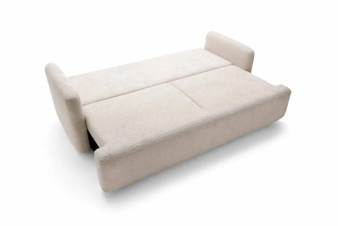 Designer Sofa Celiné Bouclé mit Schlaffunktion und Stauraum