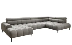 Designer Sofa Ceora U mit elektrischer Schlaffunktion und verstellbarerer Rückenlehne in Echtleder