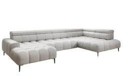 Designer Sofa Ceora U mit elektrischer Schlaffunktion und verstellbarerer Rückenlehne in Echtleder