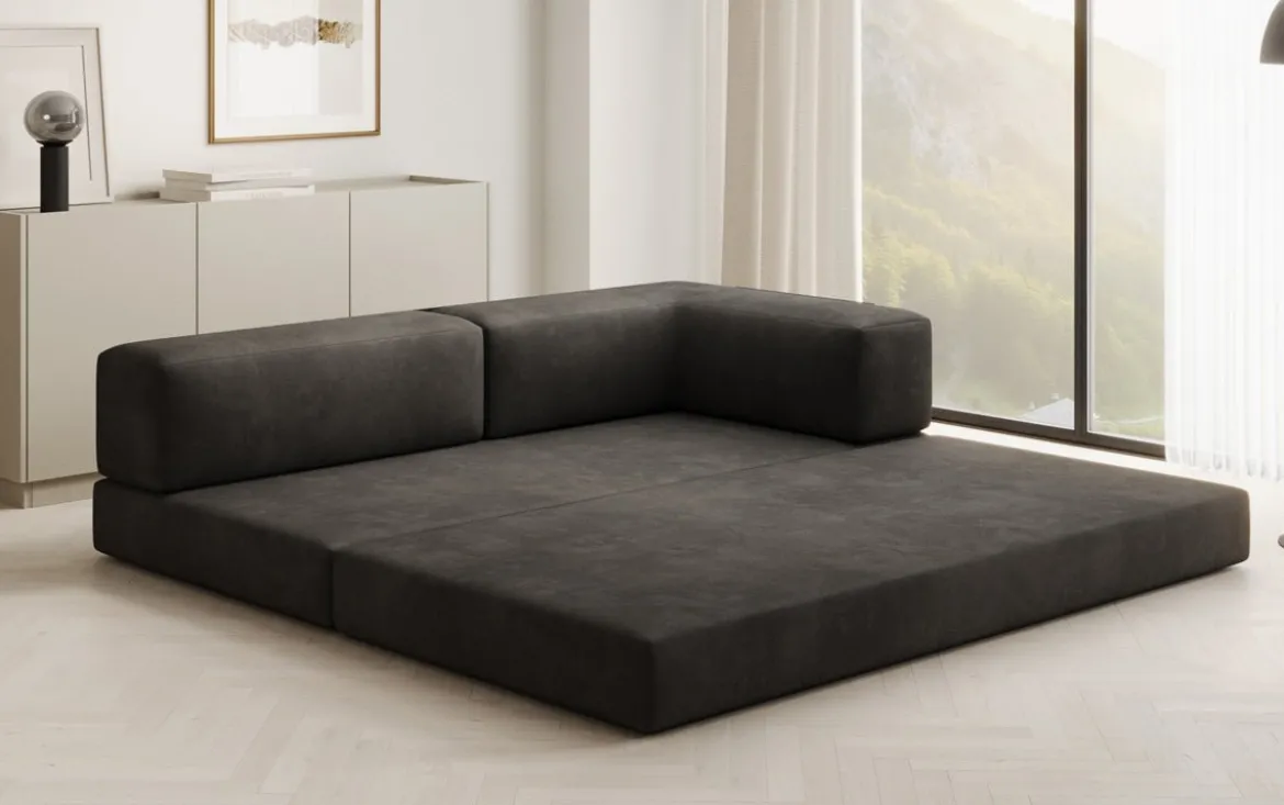 Designer Sofa/Chaise Longue Lazy in Samt