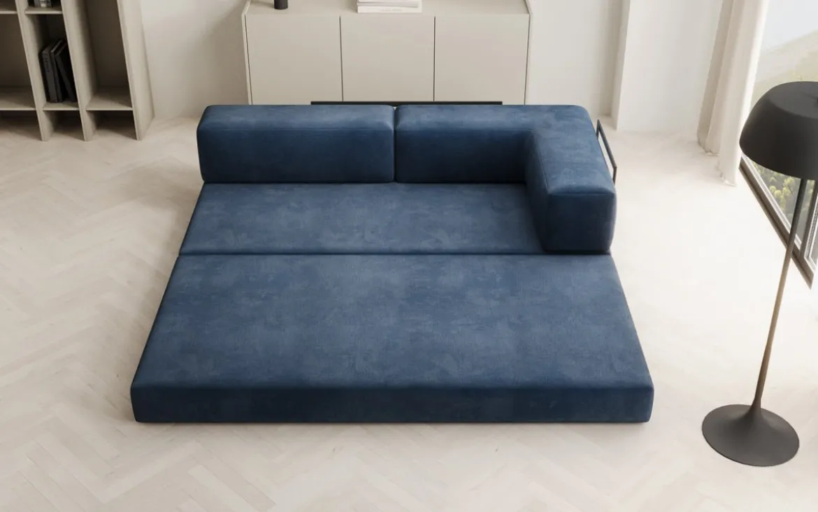 Designer Sofa/Chaise Longue Lazy in Samt