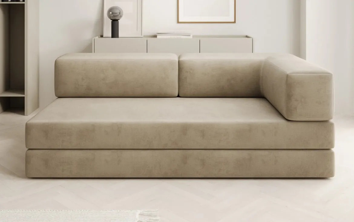 Designer Sofa/Chaise Longue Lazy in Samt