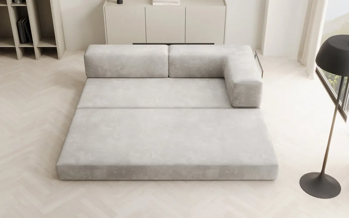 Designer Sofa/Chaise Longue Lazy in Samt