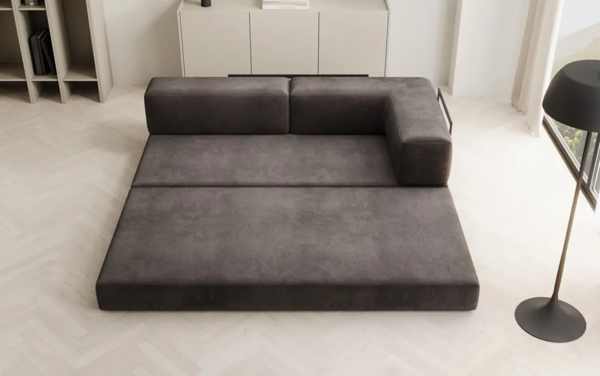 Designer Sofa/Chaise Longue Lazy in Samt