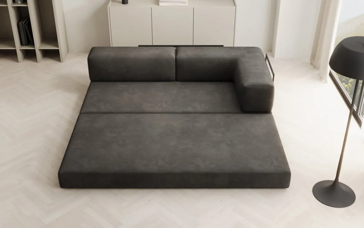 Designer Sofa/Chaise Longue Lazy in Samt