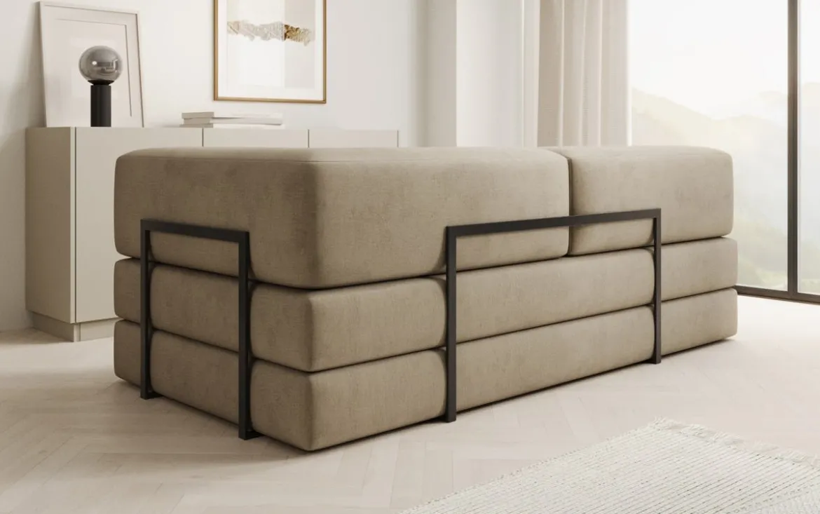 Designer Sofa/Chaise Longue Lazy in Samt