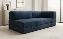 Designer Sofa/Chaise Longue Lazy in Samt
