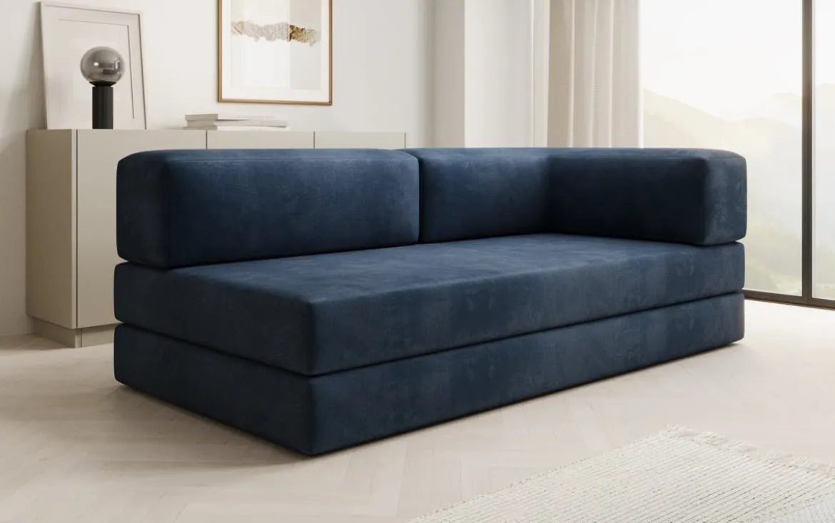 Designer Sofa/Chaise Longue Lazy in Samt