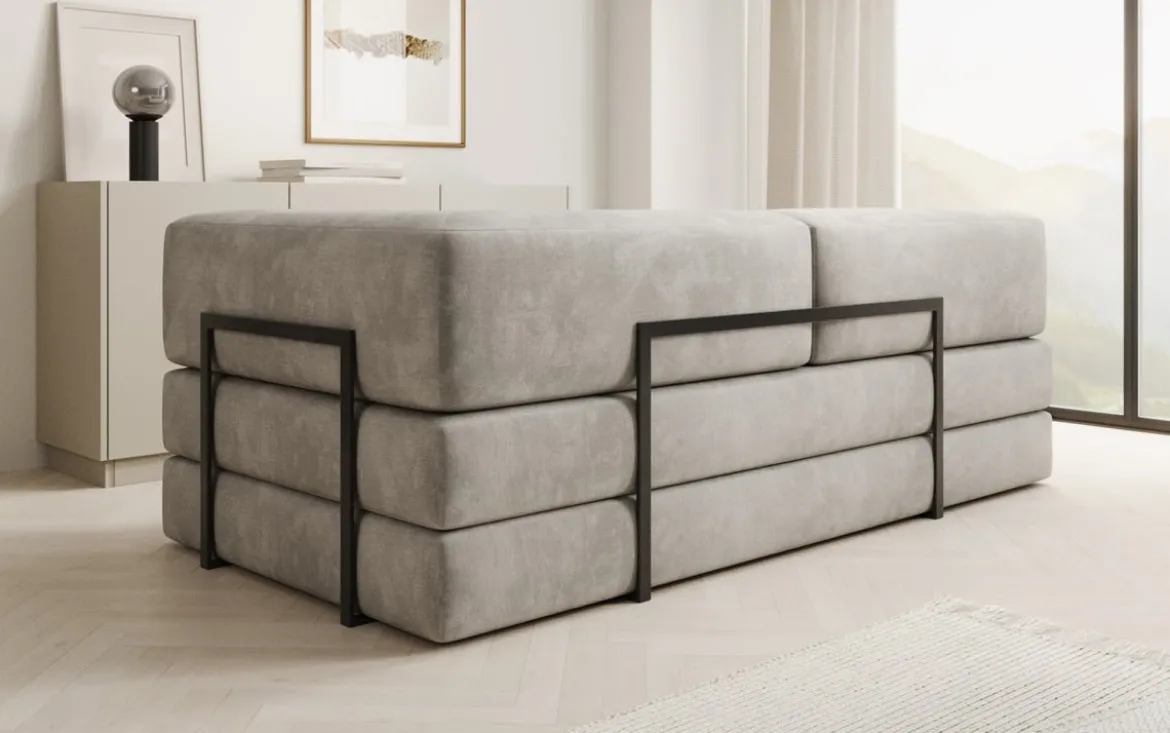 Designer Sofa/Chaise Longue Lazy in Samt