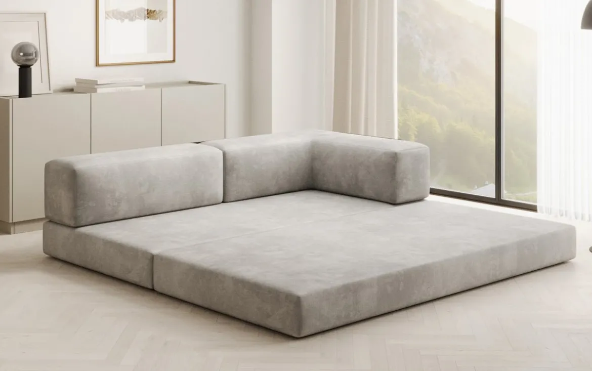 Designer Sofa/Chaise Longue Lazy in Samt