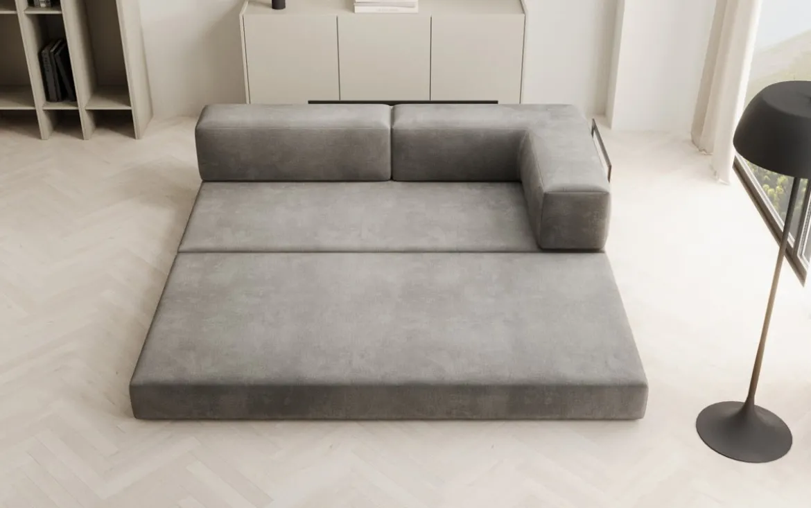 Designer Sofa/Chaise Longue Lazy in Samt