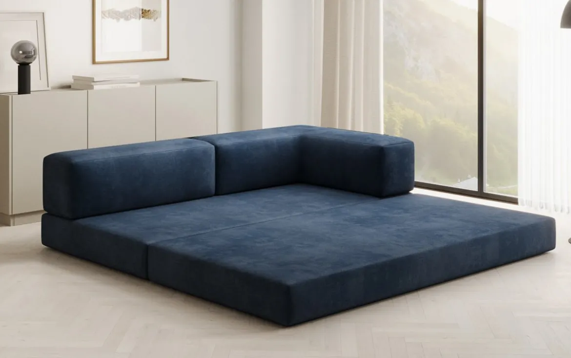 Designer Sofa/Chaise Longue Lazy in Samt