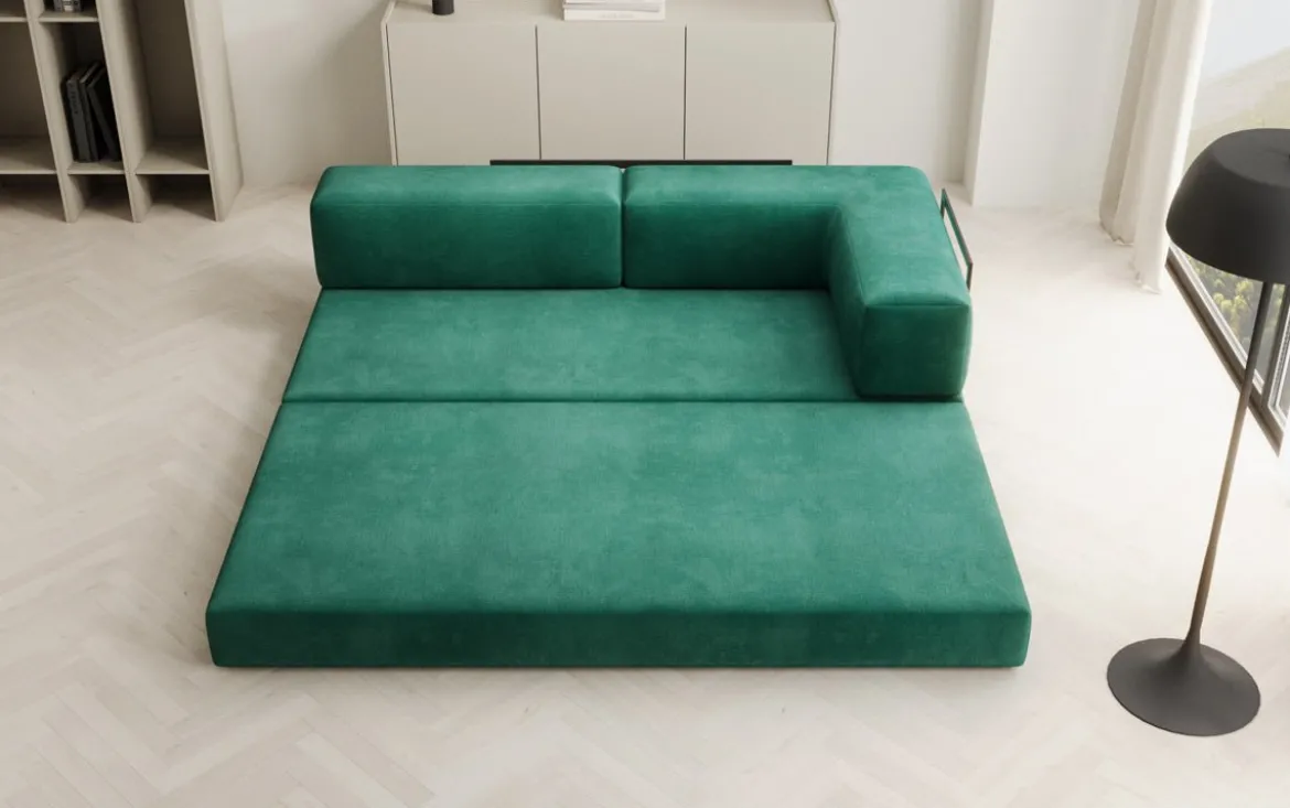 Designer Sofa/Chaise Longue Lazy in Samt