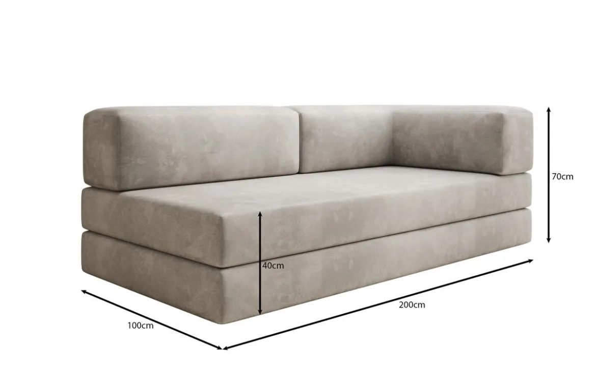 Designer Sofa/Chaise Longue Lazy in Samt