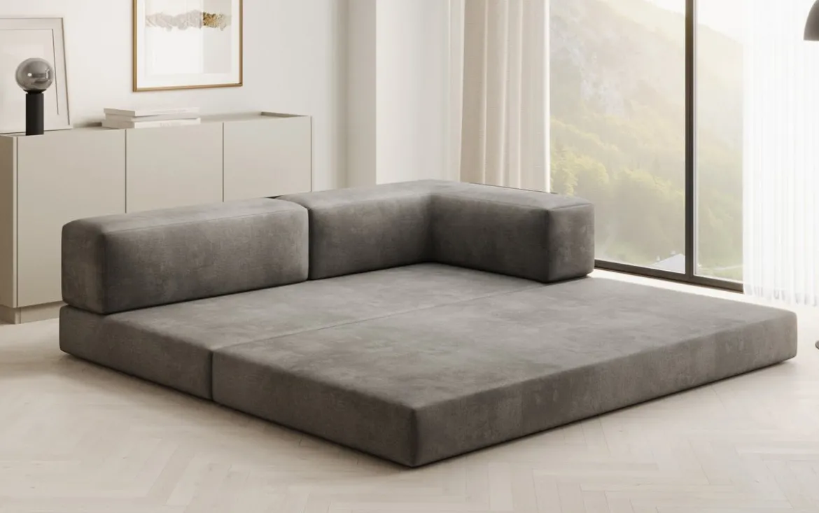 Designer Sofa/Chaise Longue Lazy in Samt