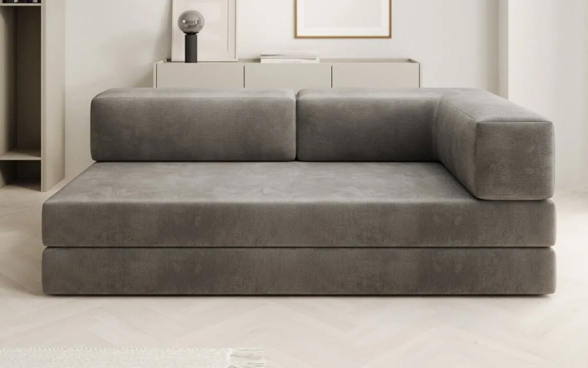 Designer Sofa/Chaise Longue Lazy in Samt