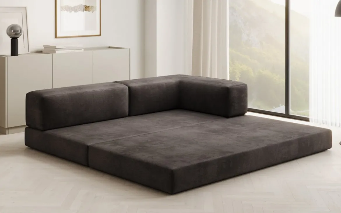 Designer Sofa/Chaise Longue Lazy in Samt