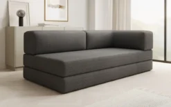 Designer Sofa/Chaise Longue Lazy in Bouclé