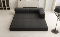 Designer Sofa/Chaise Longue Lazy in Bouclé