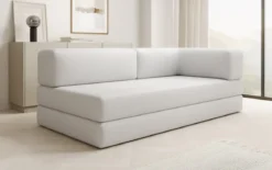 Designer Sofa/Chaise Longue Lazy in Bouclé