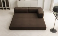 Designer Sofa/Chaise Longue Lazy in Bouclé