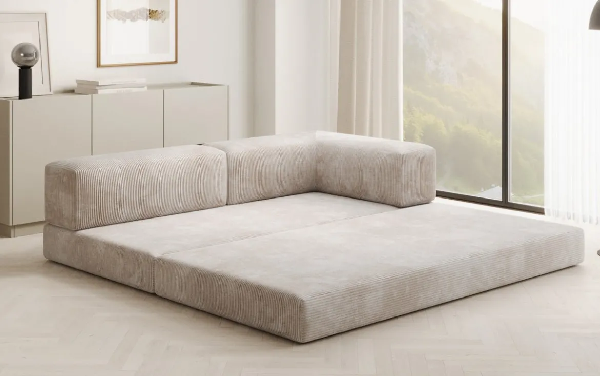 Designer Sofa/Chaise Longue Lazy in Cord