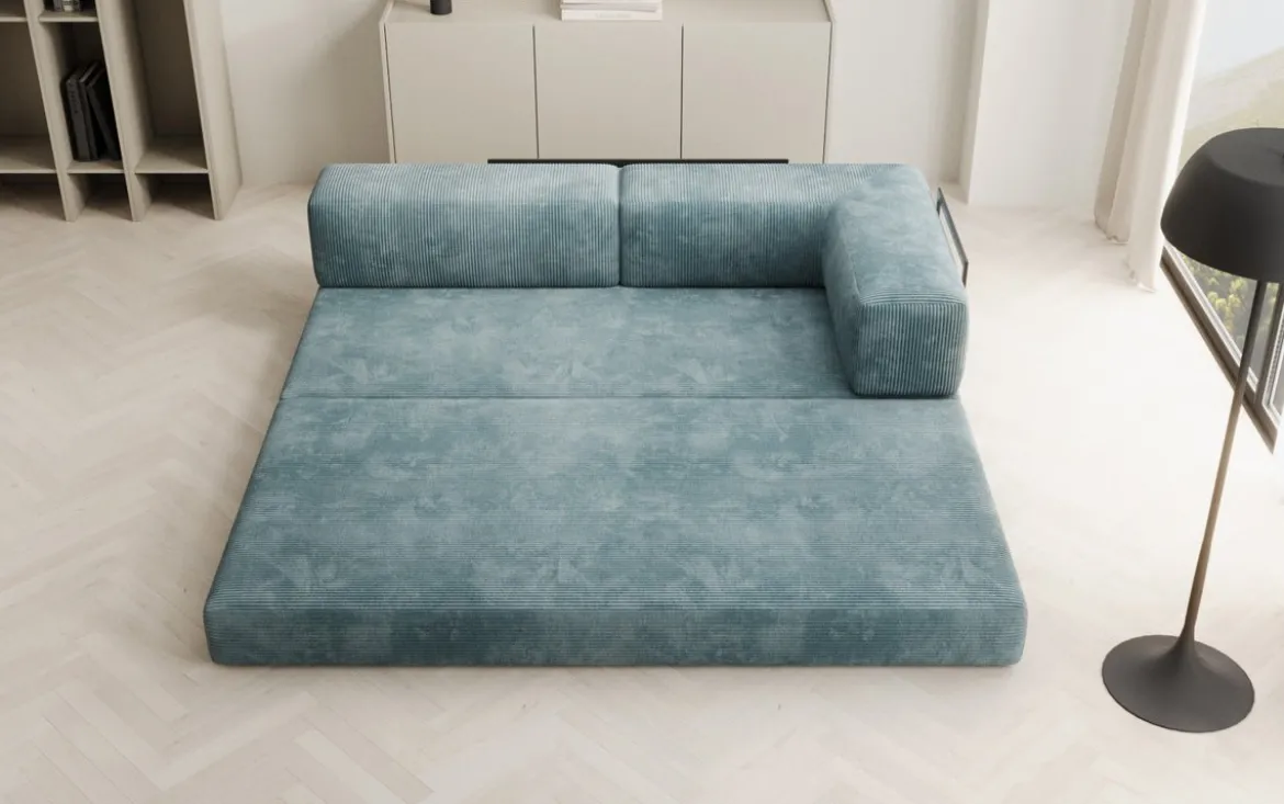Designer Sofa/Chaise Longue Lazy in Cord
