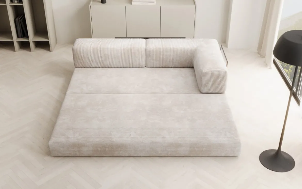 Designer Sofa/Chaise Longue Lazy in Cord