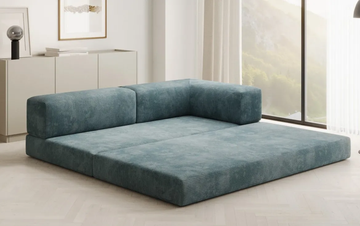 Designer Sofa/Chaise Longue Lazy in Cord