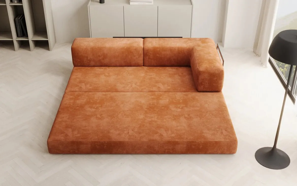 Designer Sofa/Chaise Longue Lazy in Cord