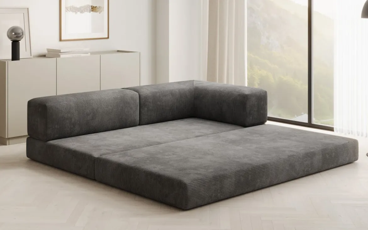 Designer Sofa/Chaise Longue Lazy in Cord