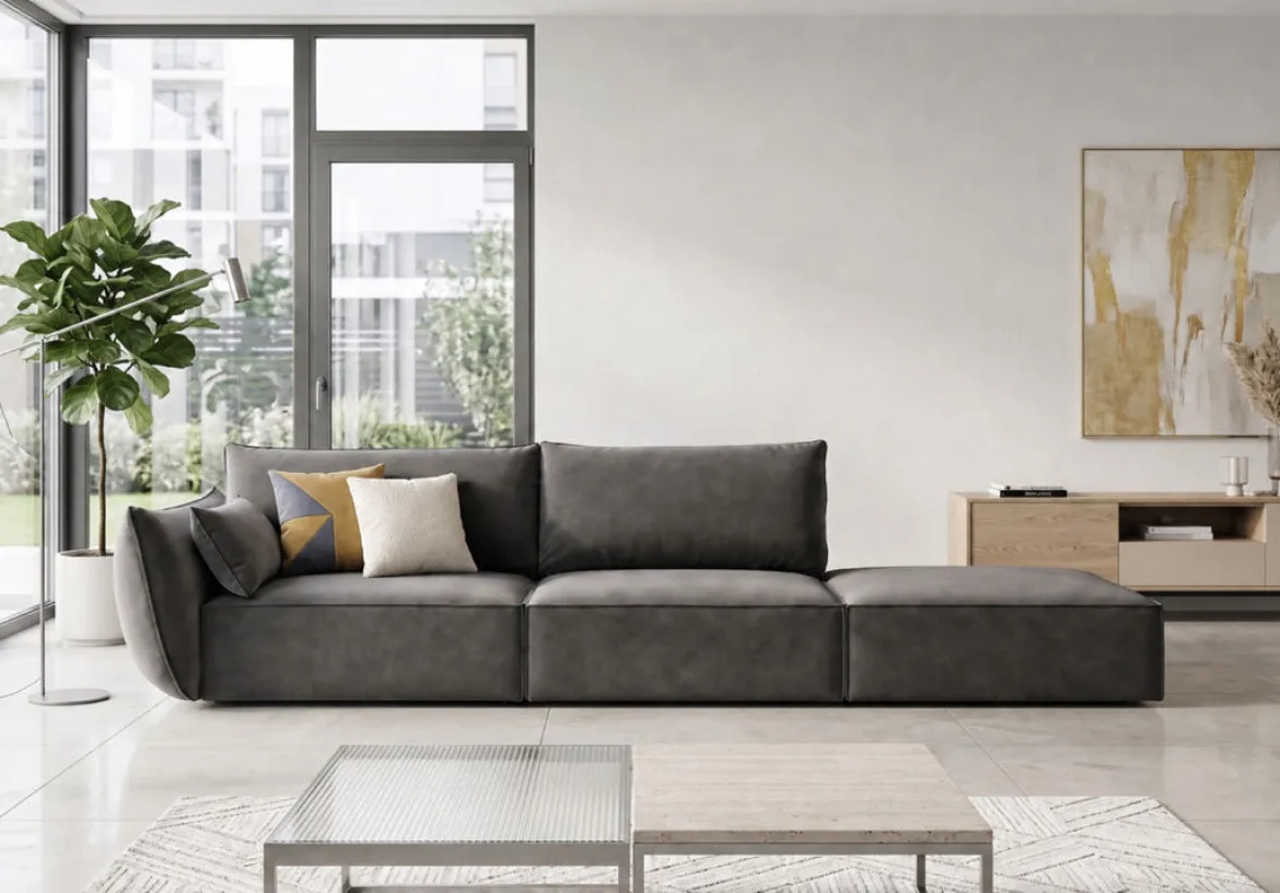 Designer Sofa Chaise Longue Nuvola in Samt