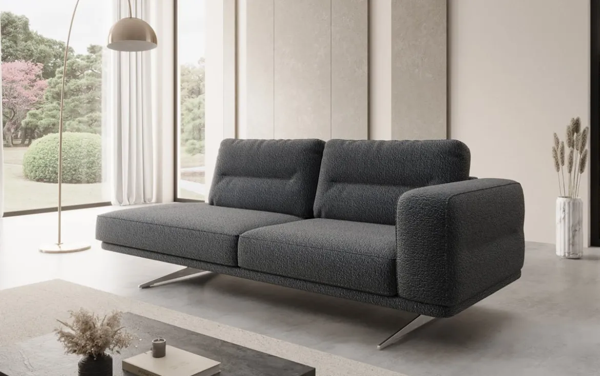 Designer Sofa-Chaiselongue Torino in Bouclé