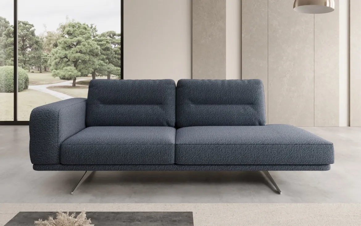 Designer Sofa-Chaiselongue Torino in Bouclé