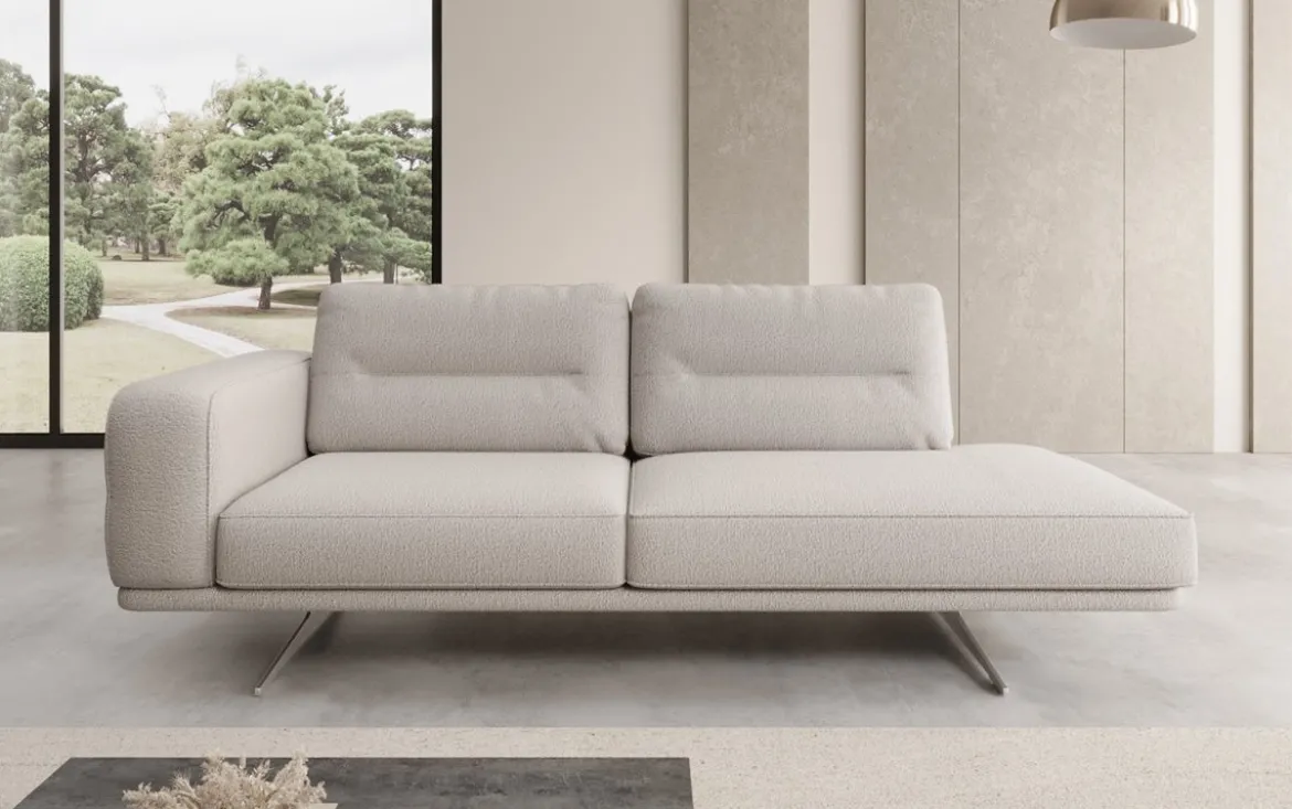 Designer Sofa-Chaiselongue Torino in Bouclé