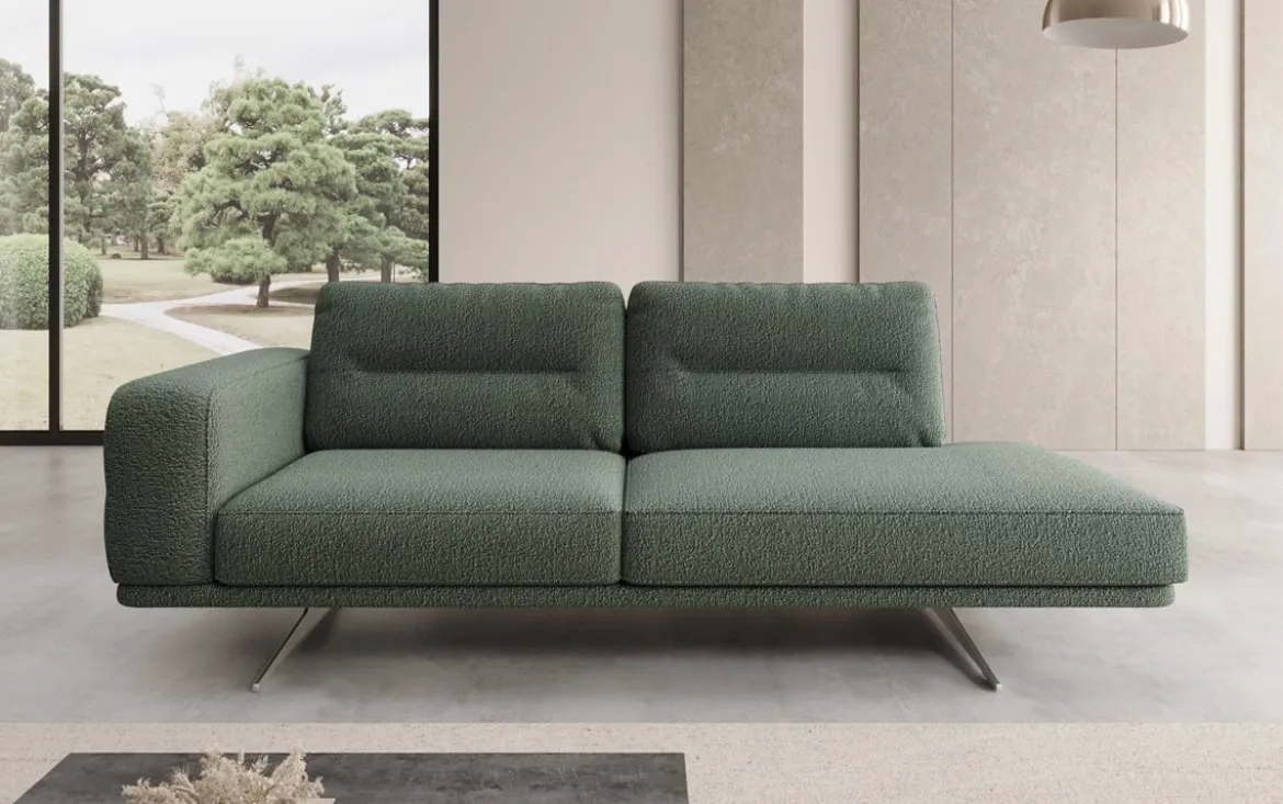 Designer Sofa-Chaiselongue Torino in Bouclé