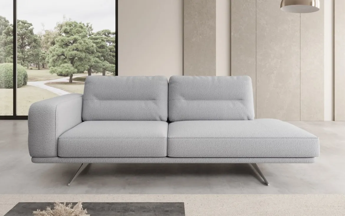 Designer Sofa-Chaiselongue Torino in Bouclé