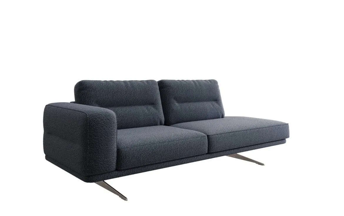 Designer Sofa-Chaiselongue Torino in Bouclé