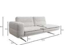 Designer Sofa-Chaiselongue Torino in Bouclé
