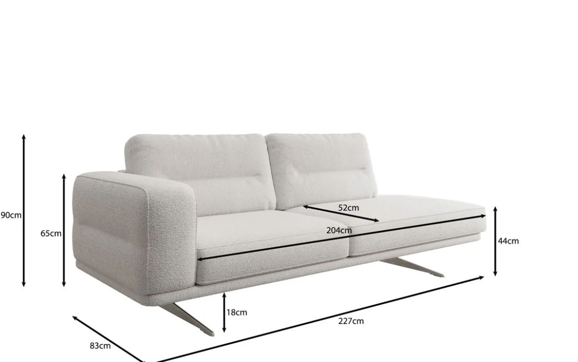 Designer Sofa-Chaiselongue Torino in Bouclé