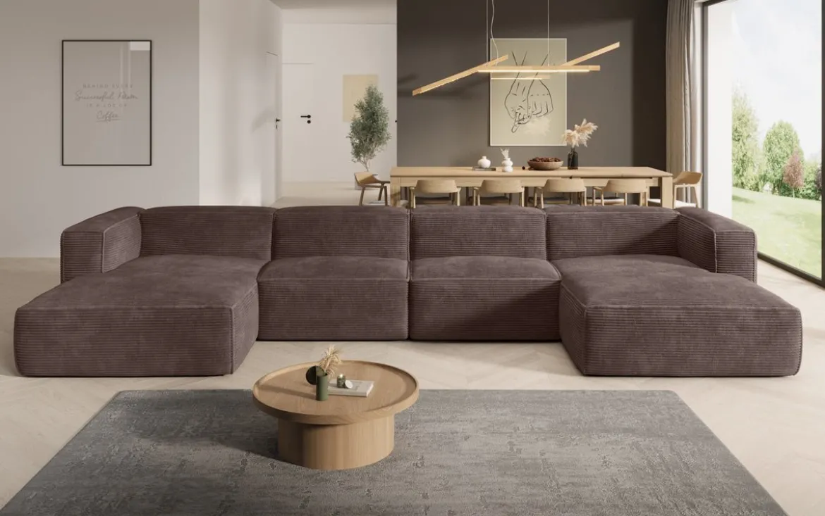 Designer Sofa Comfy U in Cord
