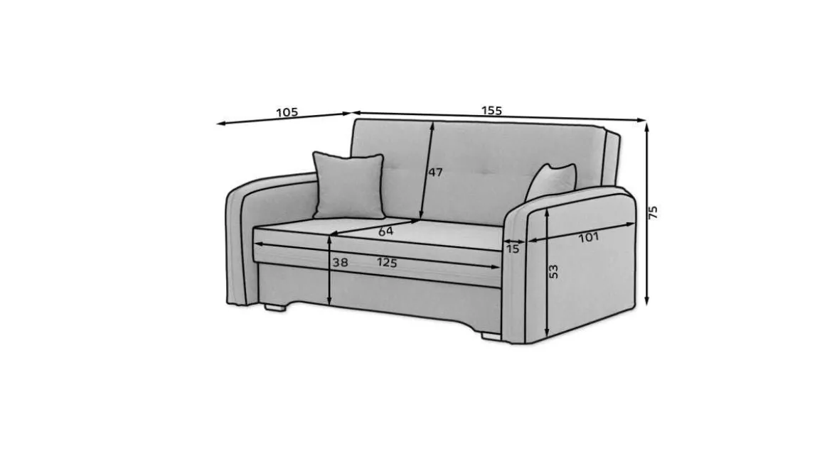 Designer Sofa Elayn mit Schlaffunktion