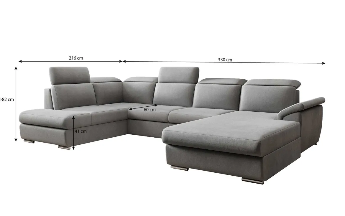 Designer Sofa Emiliano mit Schlaf- und Klappfunktion