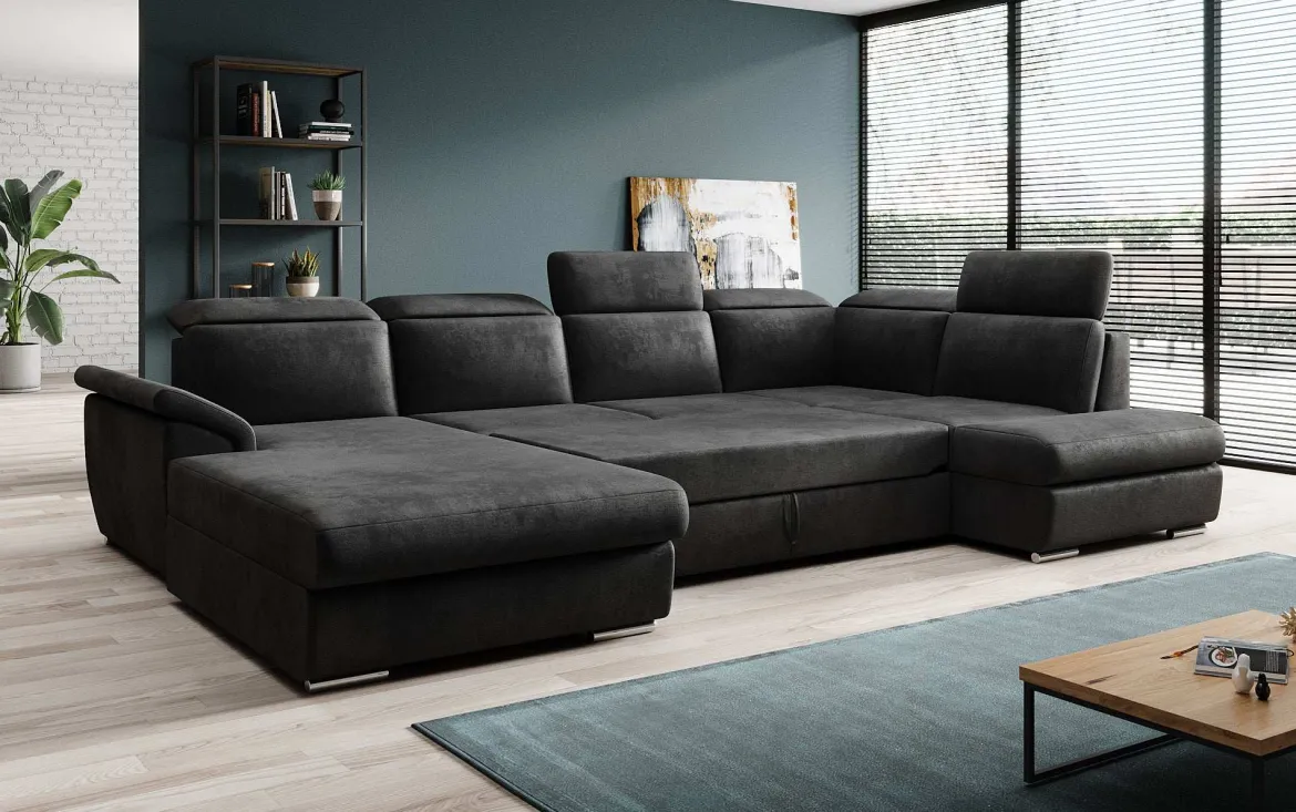 Designer Sofa Emiliano mit Schlaf- und Klappfunktion