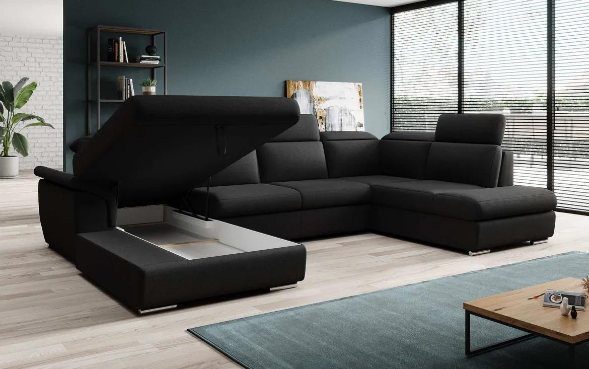 Designer Sofa Emiliano mit Schlaf- und Klappfunktion