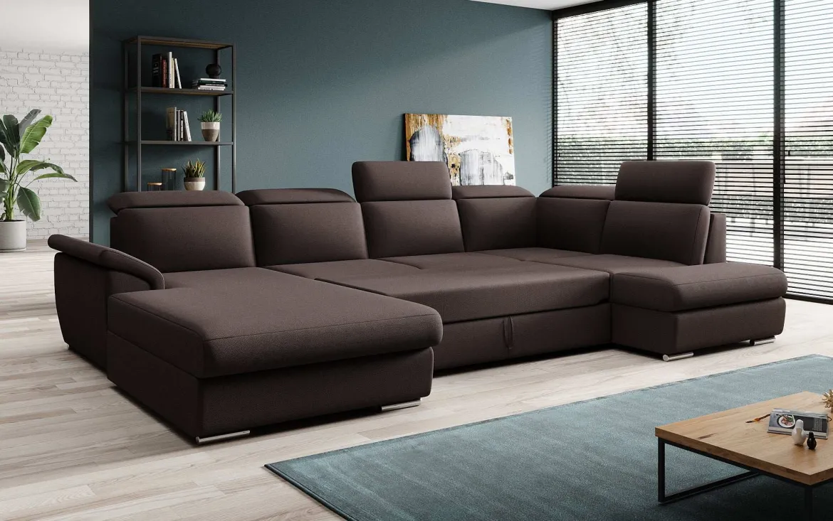 Designer Sofa Emiliano mit Schlaf- und Klappfunktion